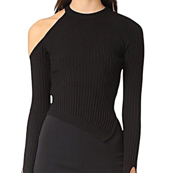 CUSHNE ET OCHS Renee Cold Shoulder Ribbed Top - Picture 2 of 11